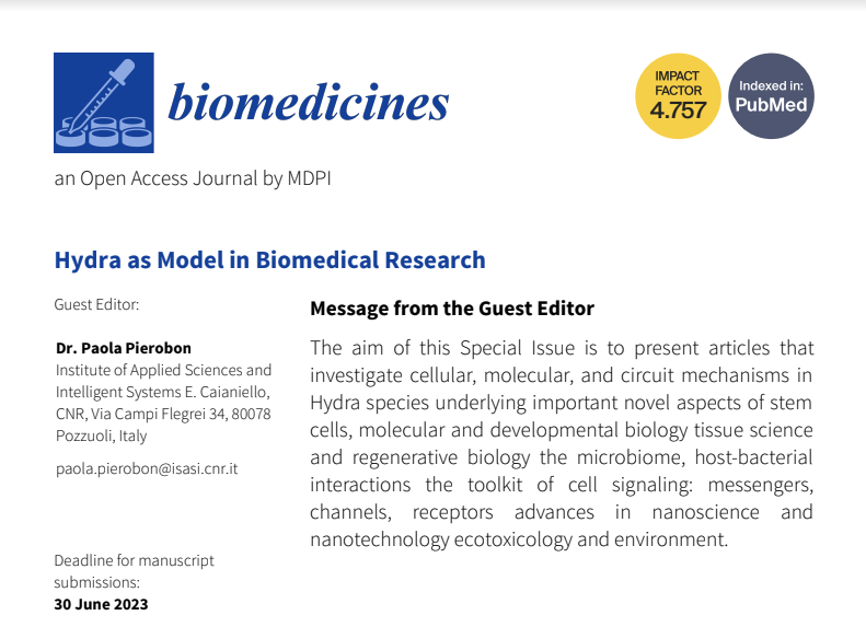 Special Issue Biomedicines: Hydra as Model in Biomedical Research
